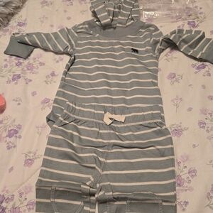 Carter's Gray Striped Hoodie Shirt And Pants